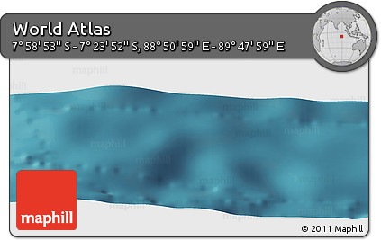 Satellite Panoramic Map of the Area around 7° 41' 23" S, 89° 19' 29" E