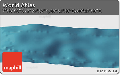Satellite Panoramic Map of the Area around 7° 41' 23" S, 89° 19' 29" E