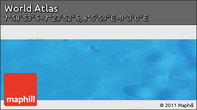 Physical Panoramic Map of the Area around 7° 41' 23" S, 8° 34' 29" E