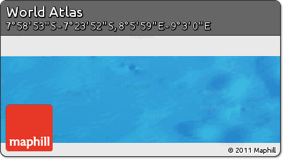 Physical Panoramic Map of the Area around 7° 41' 23" S, 8° 34' 29" E