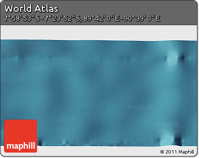 Satellite 3D Map of the Area around 7° 41' 23" S, 90° 10' 30" E