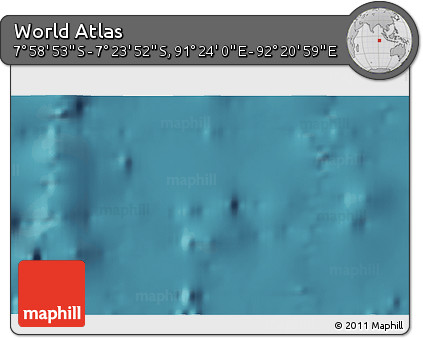 Satellite 3D Map of the Area around 7° 41' 23" S, 91° 52' 30" E