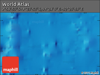 Shaded Relief Map of the Area around 7° 41' 23" S, 91° 52' 30" E