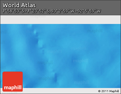 Physical 3D Map of the Area around 7° 41' 23" S, 92° 34' 29" W