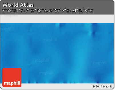Shaded Relief 3D Map of the Area around 7° 41' 23" S, 94° 25' 30" E