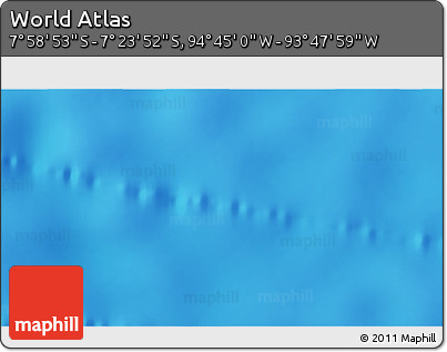 Physical 3D Map of the Area around 7° 41' 23" S, 94° 16' 30" W