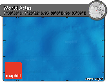 Physical Map of the Area around 7° 41' 23" S, 96° 7' 30" E