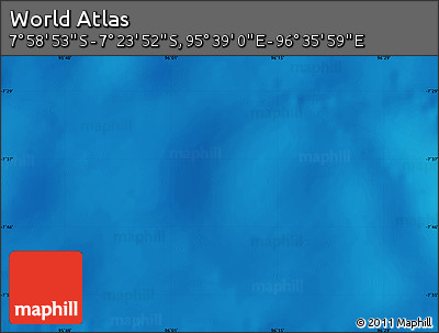 Physical Map of the Area around 7° 41' 23" S, 96° 7' 30" E