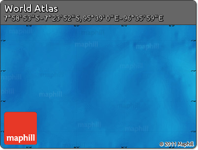 Physical Map of the Area around 7° 41' 23" S, 96° 7' 30" E
