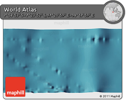 Satellite 3D Map of the Area around 7° 41' 23" S, 97° 49' 29" E