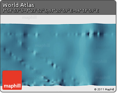 Satellite 3D Map of the Area around 7° 41' 23" S, 97° 49' 29" E