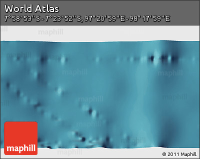 Satellite 3D Map of the Area around 7° 41' 23" S, 97° 49' 29" E