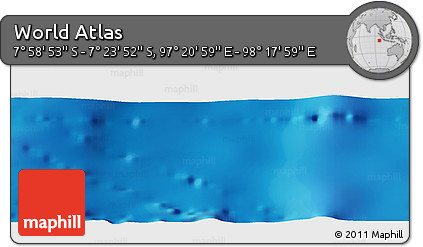 Physical Panoramic Map of the Area around 7° 41' 23" S, 97° 49' 29" E