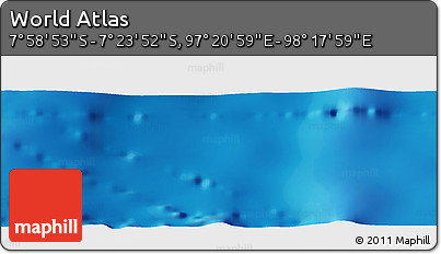 Physical Panoramic Map of the Area around 7° 41' 23" S, 97° 49' 29" E