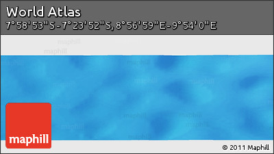 Physical Panoramic Map of the Area around 7° 41' 23" S, 9° 25' 30" E