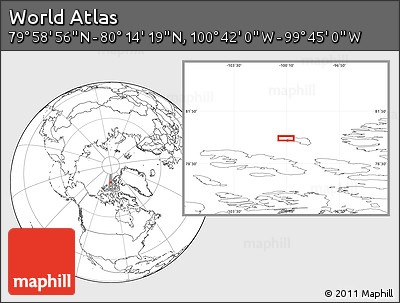 Blank Location Map of the Area around 80° 6' 37" N, 100° 13' 29" W