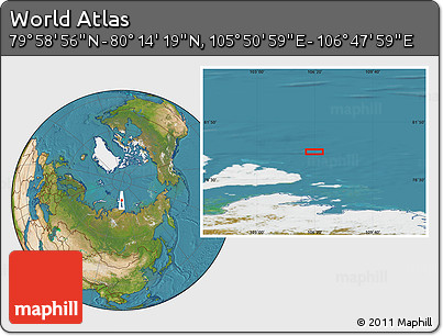 Satellite Location Map of the Area around 80° 6' 37" N, 106° 19' 29" E