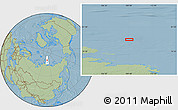 Savanna Style Location Map of the area around 80° 6' 37" N, 109° 43' 29" E, hill shading