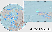 Gray Location Map of the area around 80° 6' 37" N, 11° 7' 30" E, hill shading
