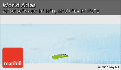 Physical Panoramic Map of the Area around 80° 6' 37" N, 14° 31' 30" E