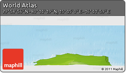 Physical Panoramic Map of the Area around 80° 6' 37" N, 16° 13' 30" E
