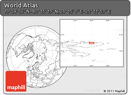 Blank Location Map of the Area around 80° 6' 37" N, 24° 43' 30" E