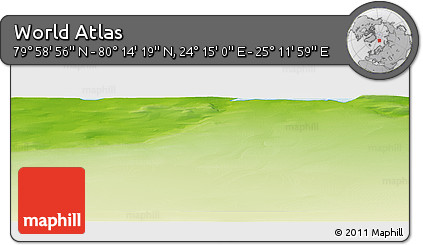 Physical Panoramic Map of the Area around 80° 6' 37" N, 24° 43' 30" E