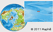 Physical Location Map of the area around 80° 6' 37" N, 2° 28' 30" W