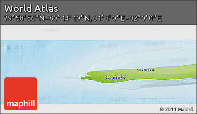 Physical Panoramic Map of the Area around 80° 6' 37" N, 31° 31' 29" E