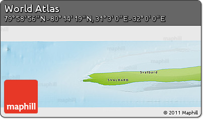 Physical Panoramic Map of the Area around 80° 6' 37" N, 31° 31' 29" E