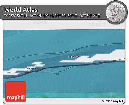 Satellite 3D Map of the Area around 80° 6' 37" N, 32° 22' 30" E