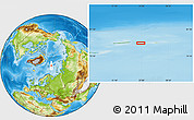Physical Location Map of the area around 80° 6' 37" N, 34° 55' 29" E