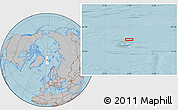 Gray Location Map of the area around 80° 6' 37" N, 3° 28' 30" E, hill shading