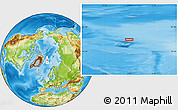 Physical Location Map of the area around 80° 6' 37" N, 3° 28' 30" E