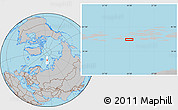 Gray Location Map of the area around 80° 6' 37" N, 54° 28' 30" E