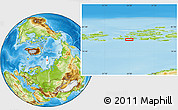 Physical Location Map of the area around 80° 6' 37" N, 54° 28' 30" E
