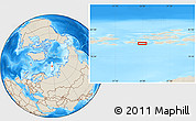 Shaded Relief Location Map of the area around 80° 6' 37" N, 54° 28' 30" E