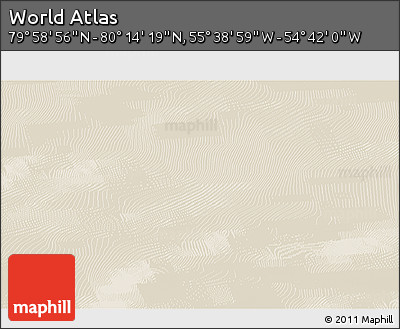 Shaded Relief 3D Map of the Area around 80° 6' 37" N, 55° 10' 29" W