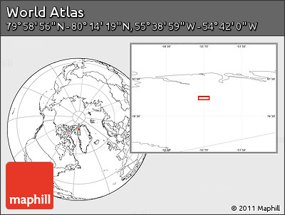 Blank Location Map of the Area around 80° 6' 37" N, 55° 10' 29" W
