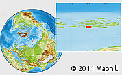 Physical Location Map of the area around 80° 6' 37" N, 56° 10' 29" E