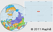 Political Location Map of the area around 80° 6' 37" N, 56° 10' 29" E