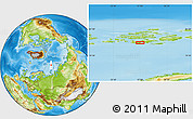 Physical Location Map of the area around 80° 6' 37" N, 57° 1' 29" E