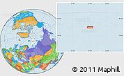 Political Location Map of the area around 80° 6' 37" N, 57° 1' 29" E