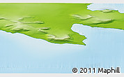 Physical 3D Map of the area around 80° 6' 37" N, 57° 52' 30" E