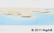 Shaded Relief Panoramic Map of the area around 80° 6' 37" N, 57° 52' 30" E