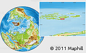 Physical Location Map of the area around 80° 6' 37" N, 60° 25' 29" E