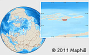 Shaded Relief Location Map of the area around 80° 6' 37" N, 60° 25' 29" E