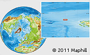 Physical Location Map of the area around 80° 6' 37" N, 6° 52' 30" E