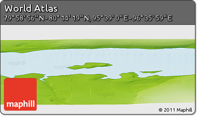 Physical Panoramic Map of the Area around 80° 6' 37" N, 96° 7' 30" E