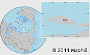 Gray Location Map of the area around 80° 6' 37" N, 96° 58' 29" E
